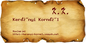 Kerényi Kornél névjegykártya